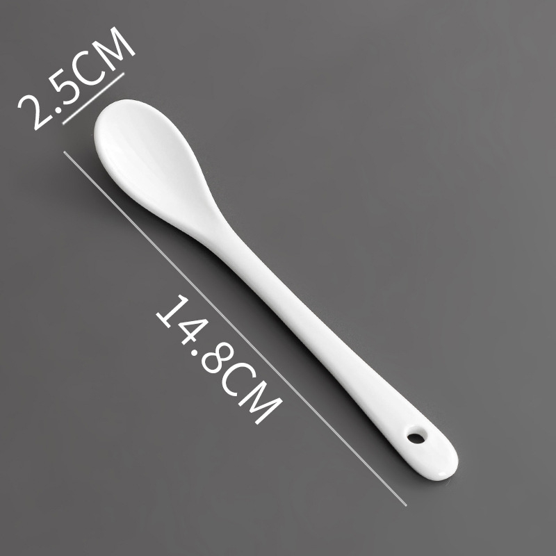 Κεραμικό κουταλάκι καφέ με μακρύ χειρολαβή, μοντέρνος μινιμαλιστικός σχεδιασμός, μονόχρωμο σχέδιο, μάρκα Jiujun kiln