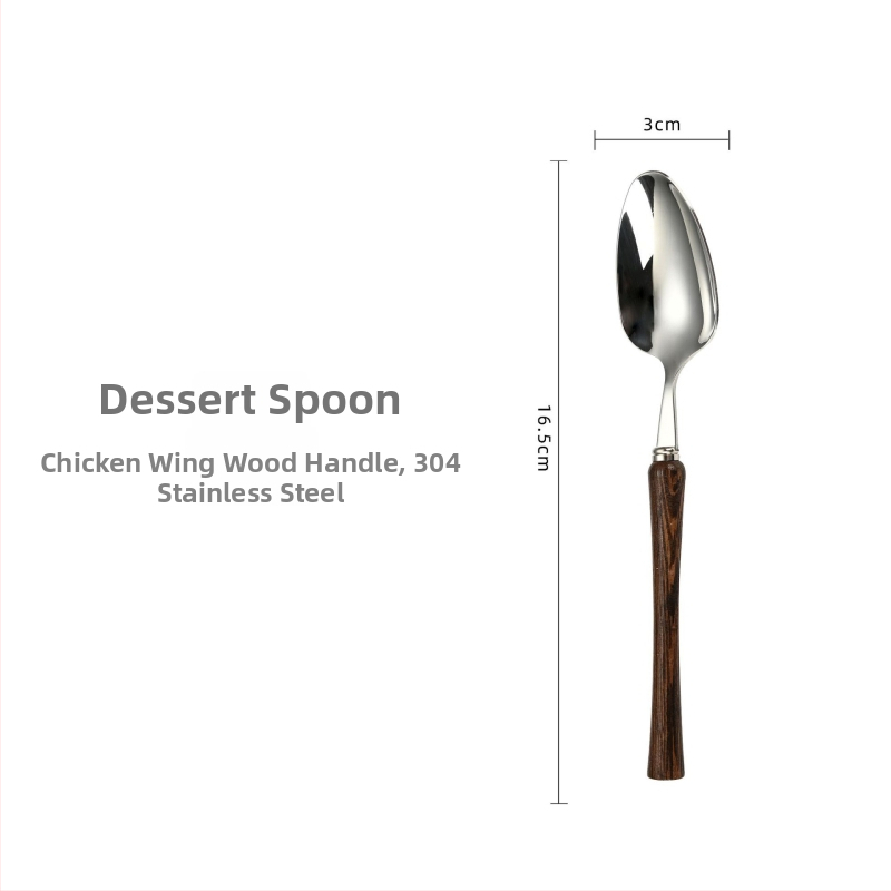 304 неръждаема стомана, 4 части западни прибори за хранене: нож, вилка, лъжица и десертна лъжичка, огледално полирани, модерен стил, едноцветен дизайн, възможност за печат на лого.