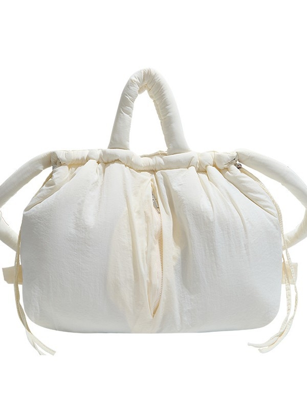 Чанта за рамо с двойни презрамки, кофа-форма, магнитно закопчаване, вътрешен джоб с цип, Oxford плат