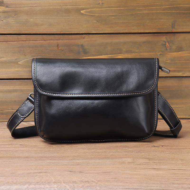 Muška crossbody torba od kože gornjeg sloja, dizajn s glavom tigra, otporna na habanje, podstava od poliestera i pamuka