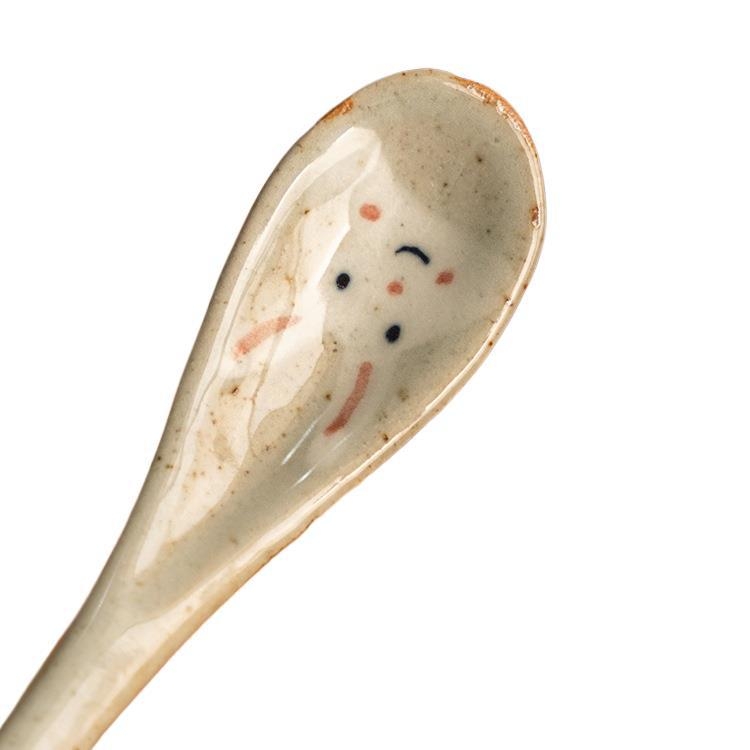 Kézzel készített japán stílusú retro hosszú nyelű kávéskanál, kerámia keverőkanál; anyag: selyemvirág; mintázat 69850