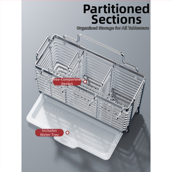 Seinasse monteeritav köögitarvete hoidik 304 roostevabast terasest, nuga hoidja ja lusikate hoiustamine