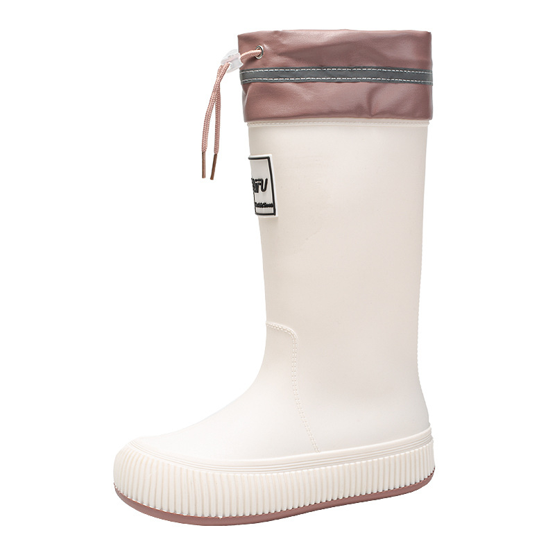 Női esőcsizmák, magas szárú, PVC felső rész, lapos talp, négy évszakos