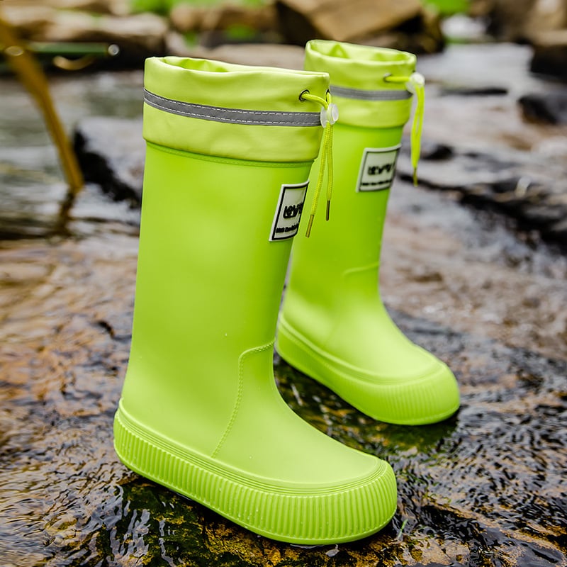 Női esőcsizmák, magas szárú, PVC felső rész, lapos talp, négy évszakos