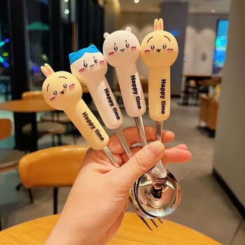 Παιδικό κουτάλι από ανοξείδωτο χάλυβα 304, μοντέρνο μινιμαλιστικό στυλ, καρτούν μοτίβο, επιφάνεια καθρέφτη