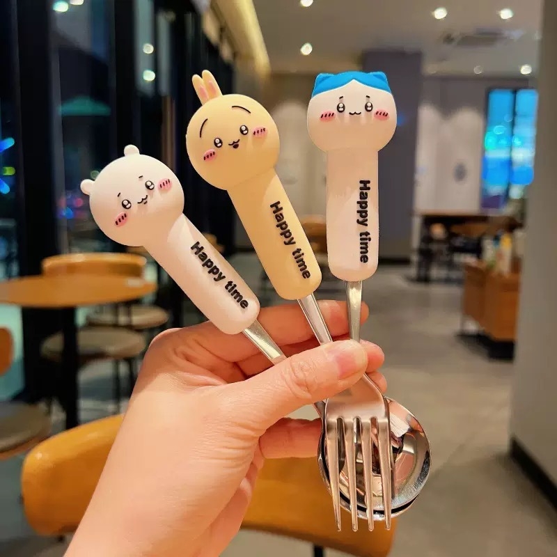 Παιδικό κουτάλι από ανοξείδωτο χάλυβα 304, μοντέρνο μινιμαλιστικό στυλ, καρτούν μοτίβο, επιφάνεια καθρέφτη