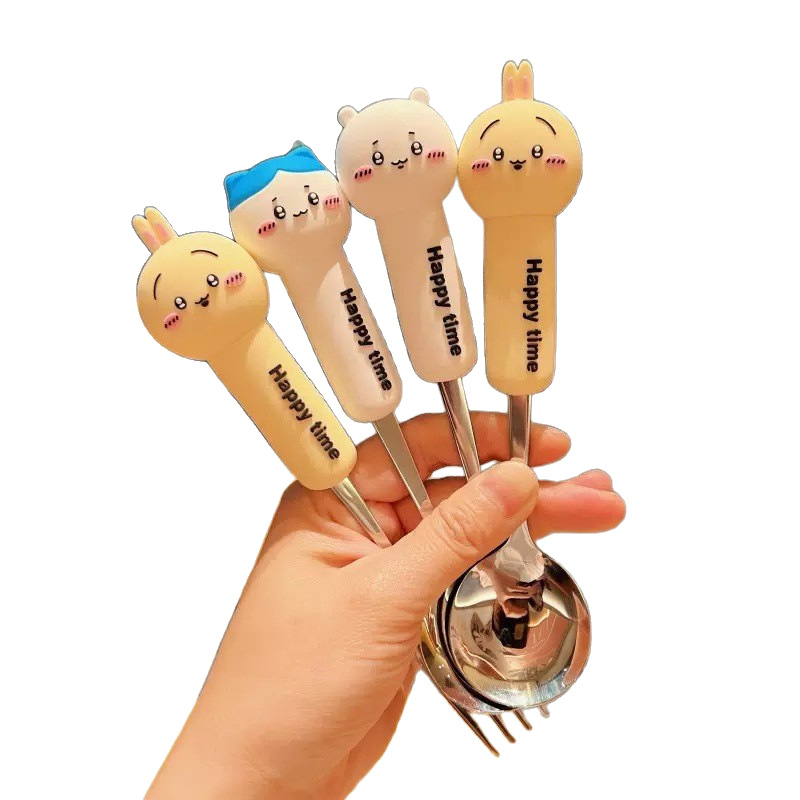 Παιδικό κουτάλι από ανοξείδωτο χάλυβα 304, μοντέρνο μινιμαλιστικό στυλ, καρτούν μοτίβο, επιφάνεια καθρέφτη