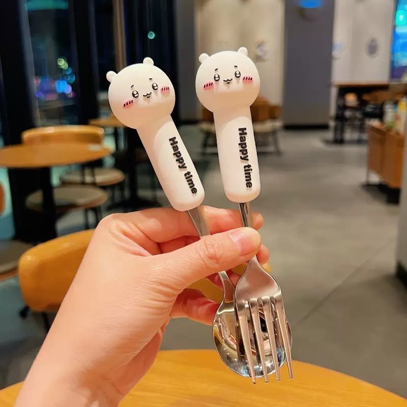 Παιδικό κουτάλι από ανοξείδωτο χάλυβα 304, μοντέρνο μινιμαλιστικό στυλ, καρτούν μοτίβο, επιφάνεια καθρέφτη