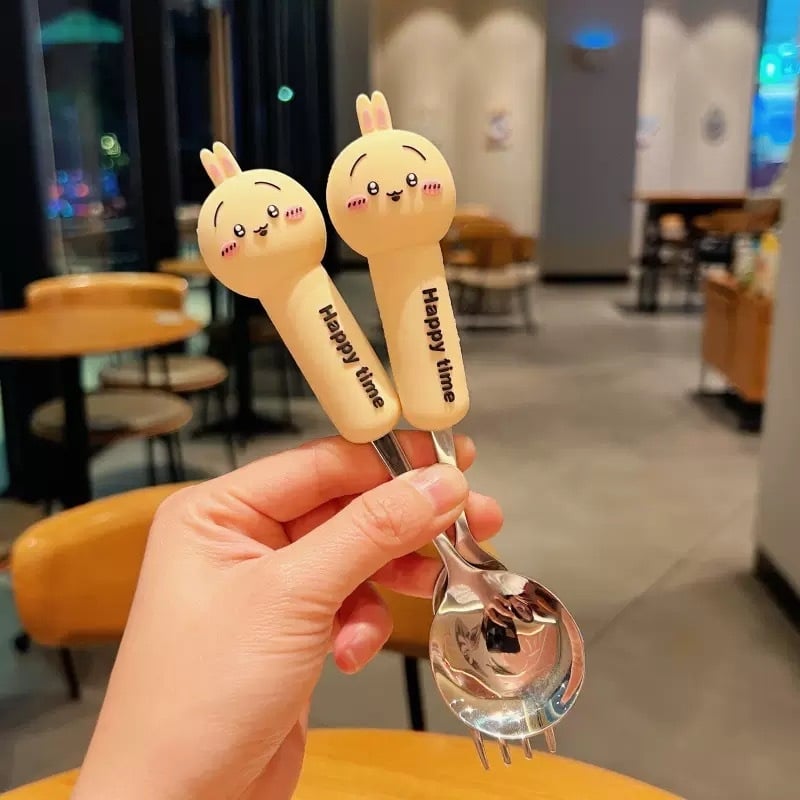 Παιδικό κουτάλι από ανοξείδωτο χάλυβα 304, μοντέρνο μινιμαλιστικό στυλ, καρτούν μοτίβο, επιφάνεια καθρέφτη