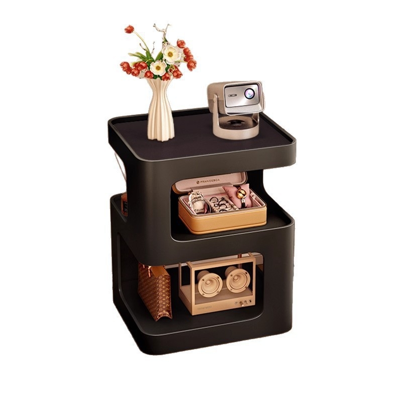 Naktsgaldiņš no kalēta dzelzs ar integrētu gaismu, modelis BC91, mūsdienīgs minimālisma dizains, pilnībā salikts