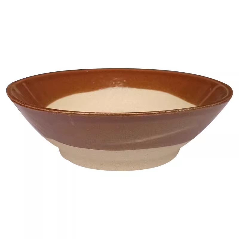 Bol ceramic din lut, rotund, stil retro, suprafață glazurată, compatibil cu microunde