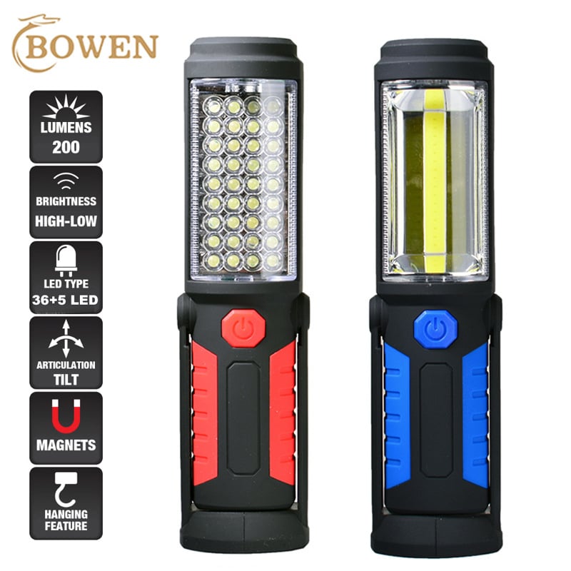 LED radna svjetiljka s magnetskom COB i stalkom, USB punjiva, 36+5 LED, 10W