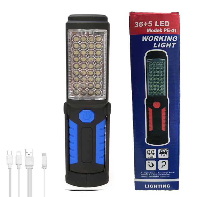 LED radna svjetiljka s magnetskom COB i stalkom, USB punjiva, 36+5 LED, 10W