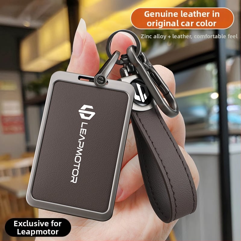 Oklop za ključnu karticu Leapmotor C10 2024 – NFC, koža krave, metalna kopča, poslovni stil, prilagodljivo