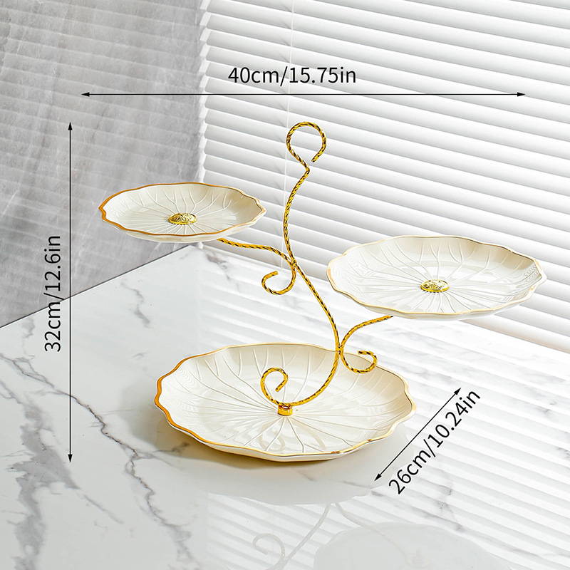 Háromszintes gyümölcstartó tál édességekhez, diófélékhez és szárított gyümölcsökhöz – átlátszó műanyag tároló tál