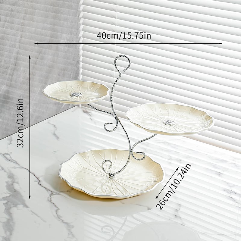 Háromszintes gyümölcstartó tál édességekhez, diófélékhez és szárított gyümölcsökhöz – átlátszó műanyag tároló tál