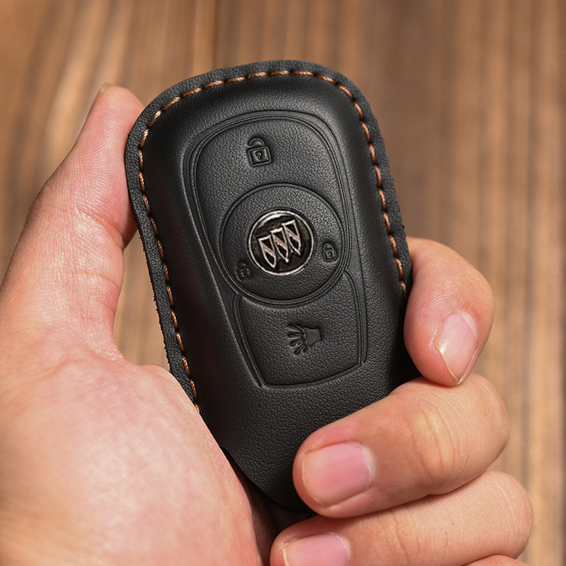 Husă din piele pentru cheia Buick – piele de vită, stil business, personalizare disponibilă