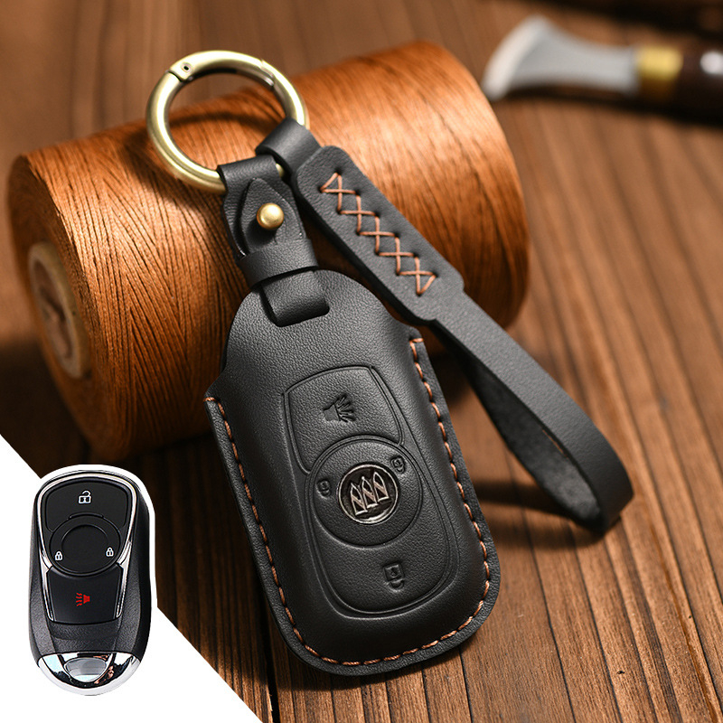 Husă din piele pentru cheia Buick – piele de vită, stil business, personalizare disponibilă