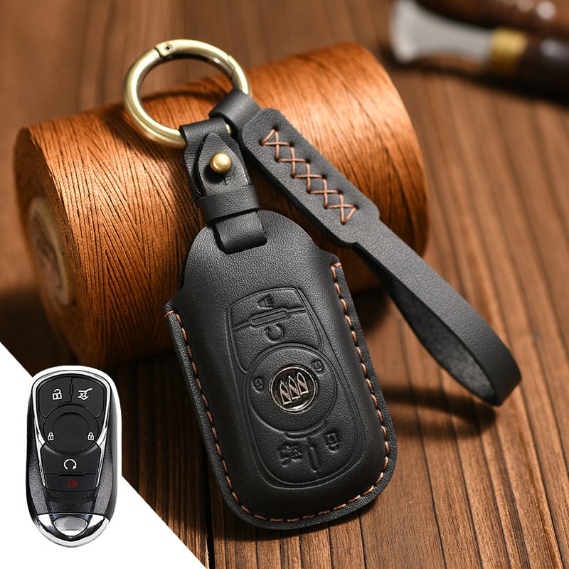 Husă din piele pentru cheia Buick – piele de vită, stil business, personalizare disponibilă