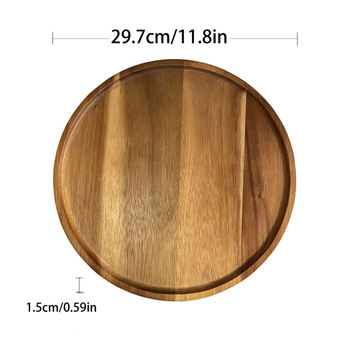 Tavă circulară din lemn, stil japonez, suprafață vopsită, personalizabilă