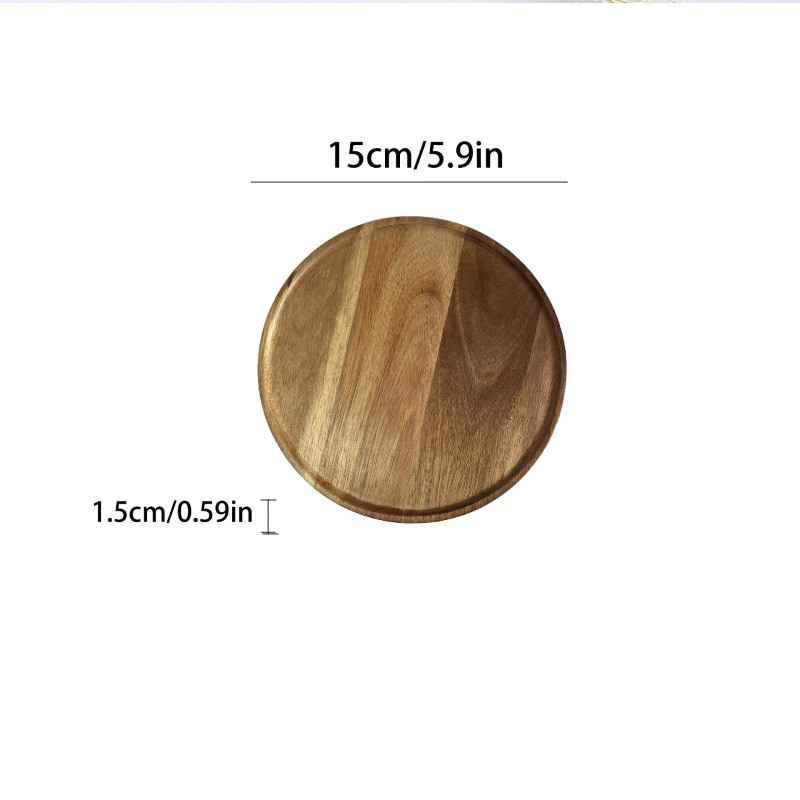 Tavă circulară din lemn, stil japonez, suprafață vopsită, personalizabilă