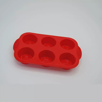 Formă rotundă din silicon cu 6 găuri pentru coacere