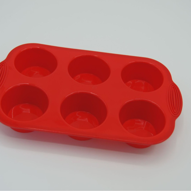 Formă rotundă din silicon cu 6 găuri pentru coacere