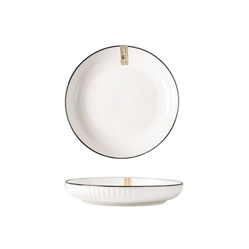 Farfurie ceramică în stil japonez pentru uz casnic, farfurie adânca groasă pentru servire și gătit, culoare sub glazură, formă rotundă, nu este potrivită pentru microunde