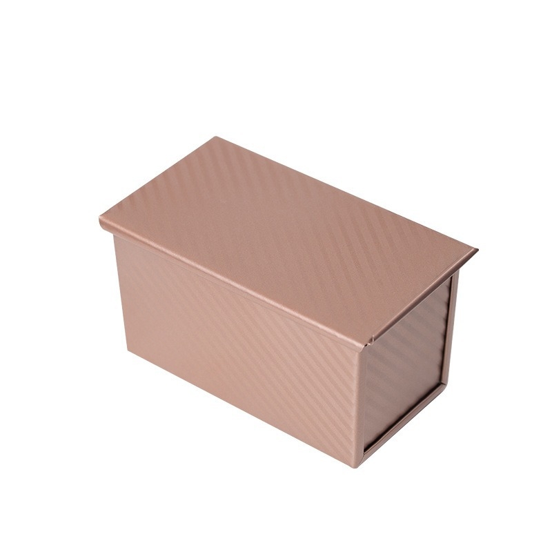 Ορθογώνιο καλούπι ψωμιού από ανθρακούχο ατσάλι με κυματοειδή επιφάνεια, αντικολλητική επίστρωση και καπάκι