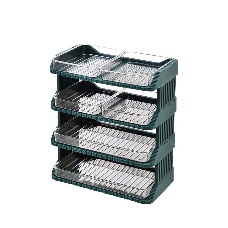 Farfurie plastic pentru garnituri – platou de depozitare cu mai multe straturi, formă pătrată, stil modern minimalist, pentru hot pot și mese