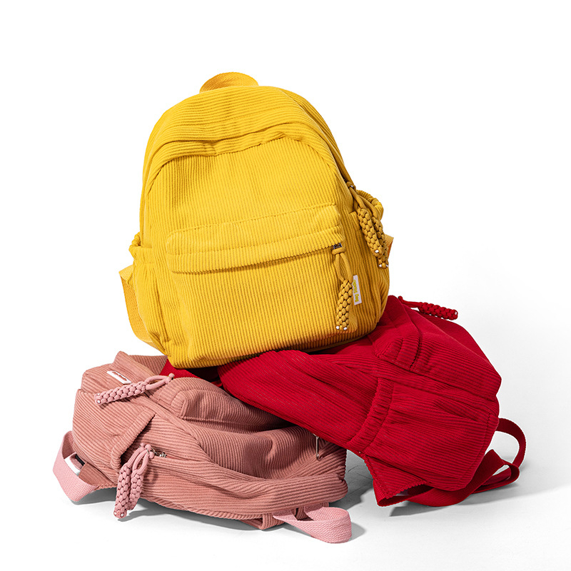 Corduroy αστικό σακίδιο με φερμουάρ, επένδυση από πολυεστέρα και θήκες για ID, φορητό υπολογιστή και κάμερα, τρισδιάστατος εξωτερικός σχεδιασμός για καθημερινή χρήση