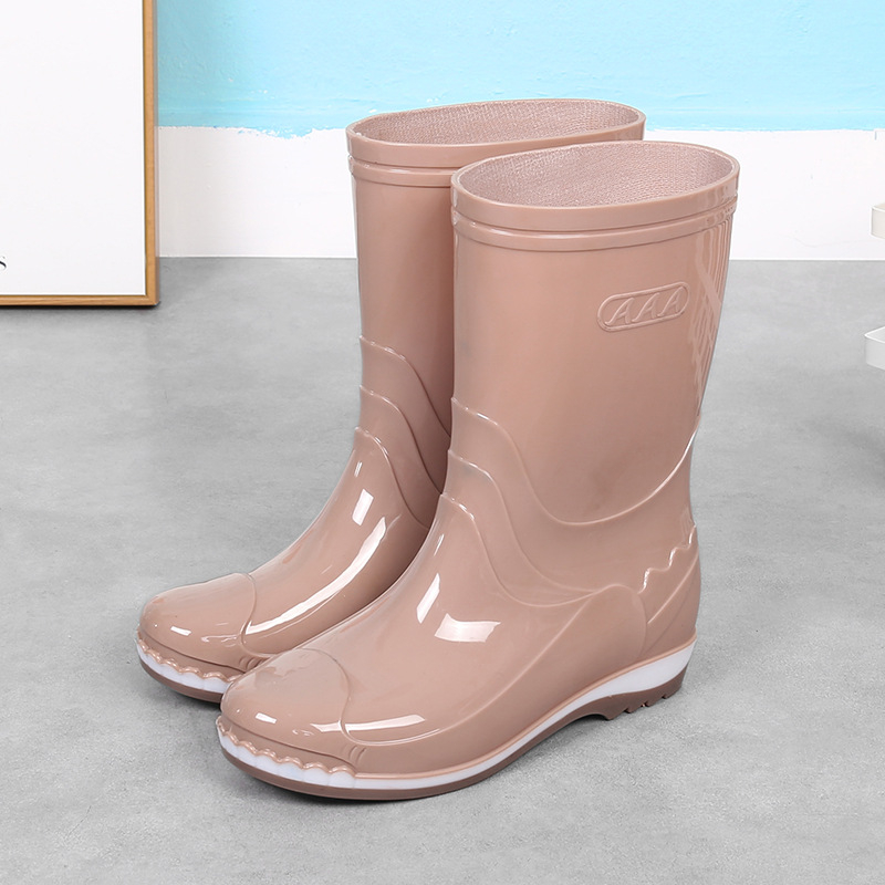 Női esőgumicsizmák gumiból, fleece béléssel, vízálló, mintás dinoszaurusz, középmagas szár, alacsony sarka 1–3 cm