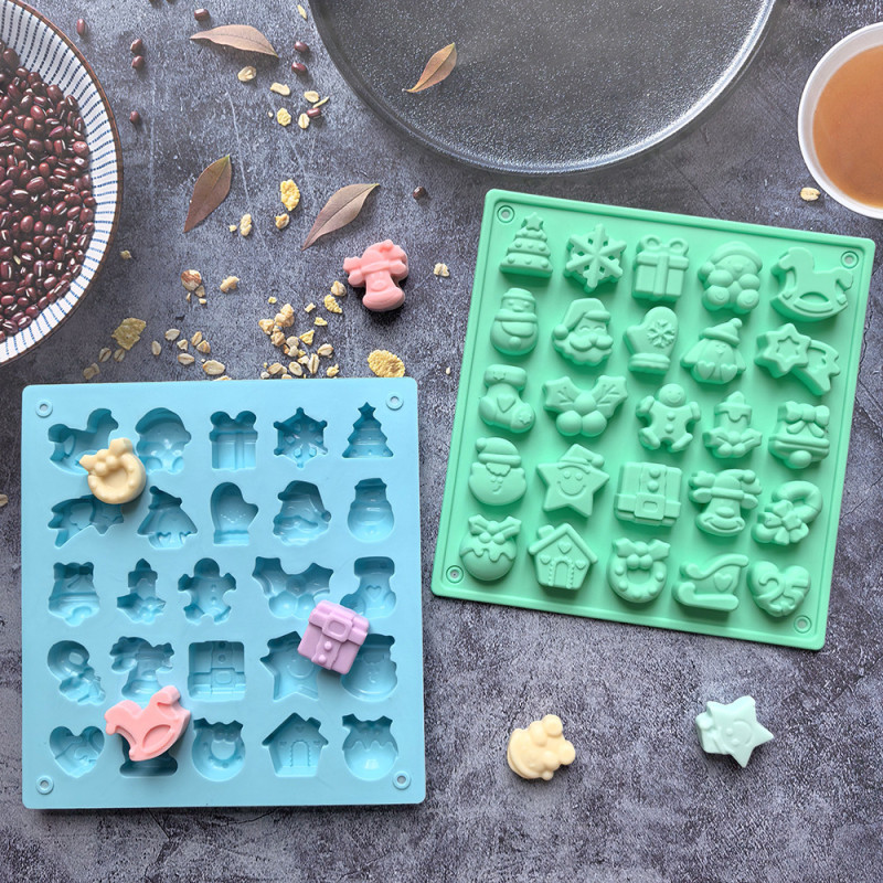 25 rekeszes csokoládé szilikon forma, modell 284 — modern minimalist desszert forma pudinghoz és süteményekhez