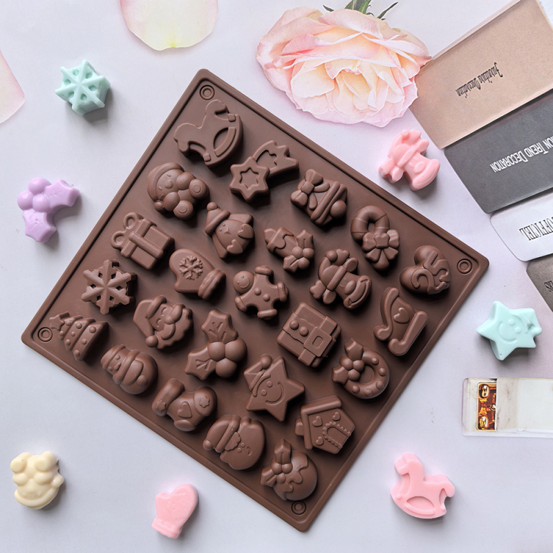 25 rekeszes csokoládé szilikon forma, modell 284 — modern minimalist desszert forma pudinghoz és süteményekhez