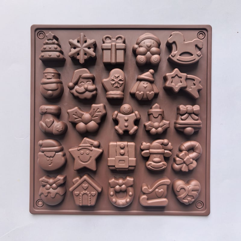 25 rekeszes csokoládé szilikon forma, modell 284 — modern minimalist desszert forma pudinghoz és süteményekhez