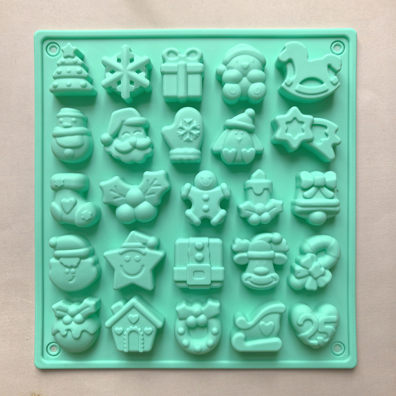 25 rekeszes csokoládé szilikon forma, modell 284 — modern minimalist desszert forma pudinghoz és süteményekhez