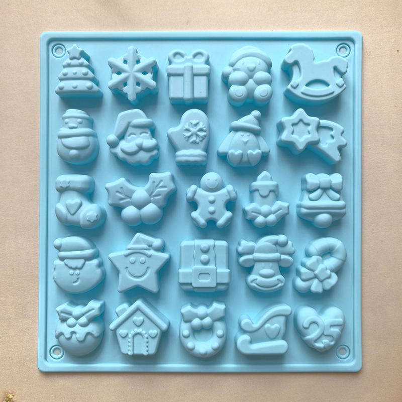 25 rekeszes csokoládé szilikon forma, modell 284 — modern minimalist desszert forma pudinghoz és süteményekhez