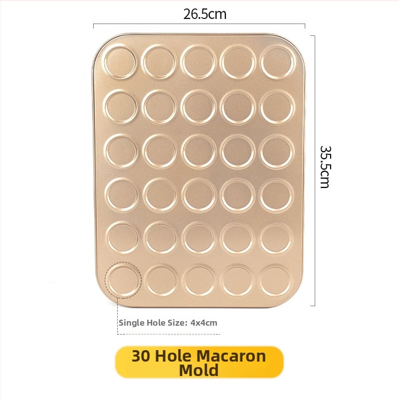 Gu Yi Macarons küpsisvorm – süsinikteras, ümmargune, 30 tk