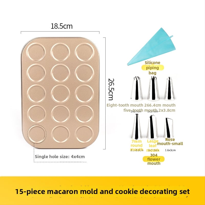 Gu Yi Macarons küpsisvorm – süsinikteras, ümmargune, 30 tk