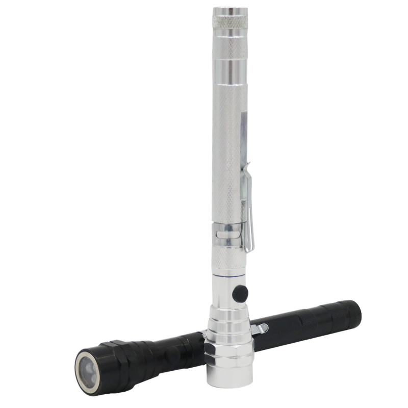 LED κεφαλή εργασίας από κράμα αλουμινίου με επεκτειόμενα άκρα, περιστροφή 360°, μπαταρία 3V, εμβέλεια έως 50 m