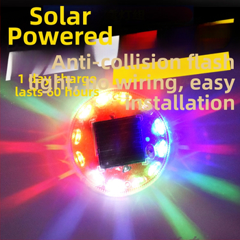 LED πίσω φως με ηλιακή ενέργεια και μαγνητική βάση – παγκόσμια προειδοποίηση κατά πρόσκρουσης για αυτοκίνητο, μοτοσικλέτα, τρόλεϊ και ποδήλατο; ισχύς 3, τάση 3, ρεύμα 0.3