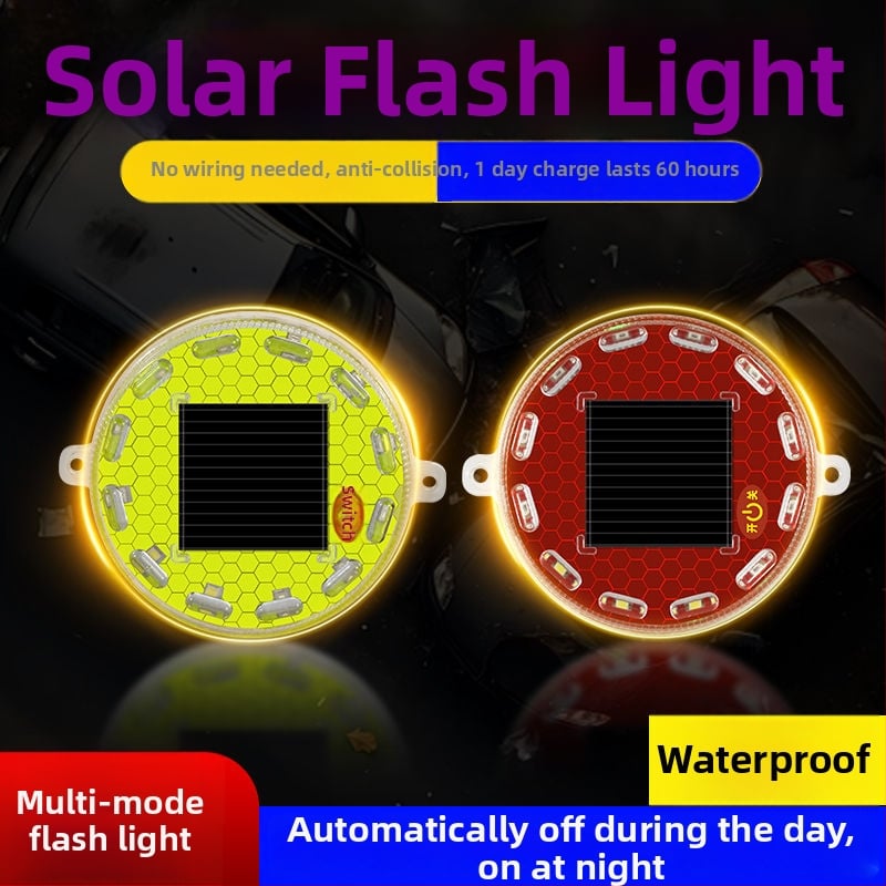 LED πίσω φως με ηλιακή ενέργεια και μαγνητική βάση – παγκόσμια προειδοποίηση κατά πρόσκρουσης για αυτοκίνητο, μοτοσικλέτα, τρόλεϊ και ποδήλατο; ισχύς 3, τάση 3, ρεύμα 0.3