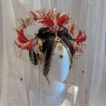 Segustatud metallist peakomplekt koos tupsudega, naiste vintage stiil, käsitöö, eraldi pakendatud (Materjal: metall; Stiil: vintage; Töötlemine: käsitöö; Pakkimine: eraldi pakendatud)