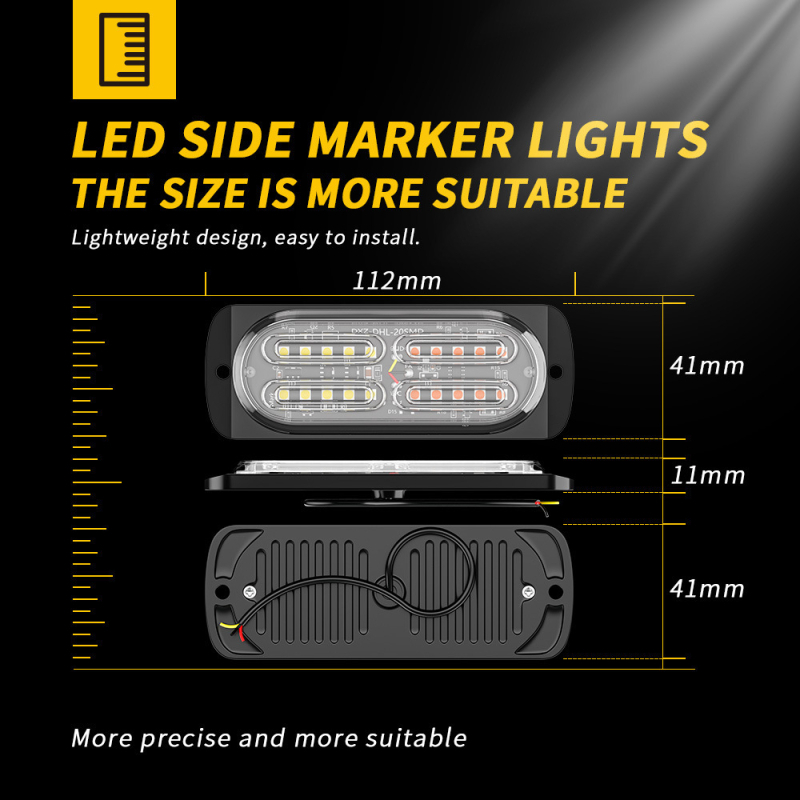 Bočna LED-bljeskalica za kamion – 60W, 12–24V, 500 lm, IP65, aluminijsko kućište
