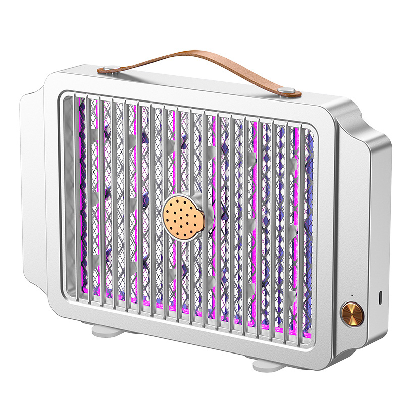 Електрическа лампа за убийство на комари с вградена батерия 1001–1600 mAh, за вътрешна и външна употреба, LED уловител, електрошок, алуминиева мрежа, ABS корпус, зареждане 3–5 ч, време на работа 3–6 ч