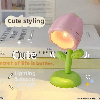 Креативна мини цветна нощна лампа – LED настолен декоративен осветител за спалня; Марка Liberal arts; Източник на светлина: LEDs; Материал: Other; Произход: Other; Тип на абажур: Other