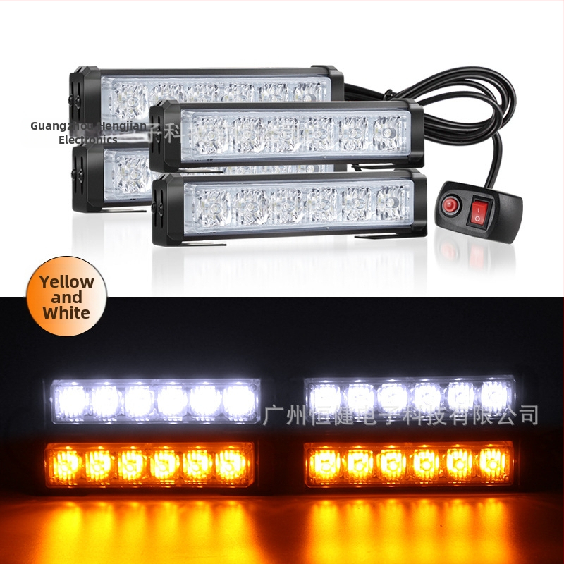 4-в-1 високопроизводителни DRL със 24 LED, 36W, 12-24V, корпус от алуминиева сплав, за монтаж в централната решетка и предния буфер (Модел 206)