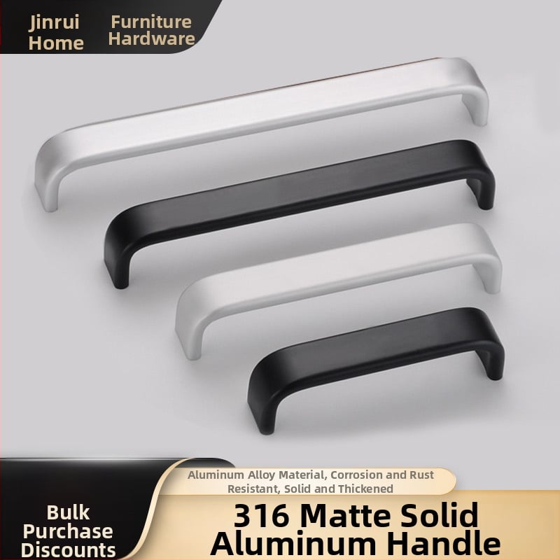 Drška za ormarić, garderobu i ladicu, od aluminijske legure, model 316, moderni minimalistički stil