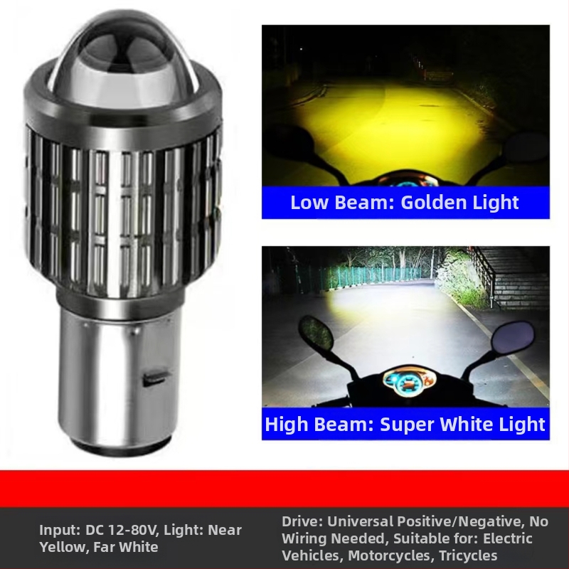 LED svetlo na motocykl s integrovaným vysokym a nízkym lúčom, 100W, 12V DC, hliníková zliatina, univerzálne uchytenie