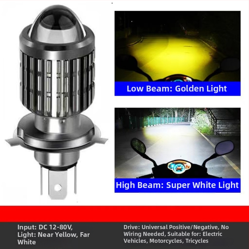 LED svetlo na motocykl s integrovaným vysokym a nízkym lúčom, 100W, 12V DC, hliníková zliatina, univerzálne uchytenie